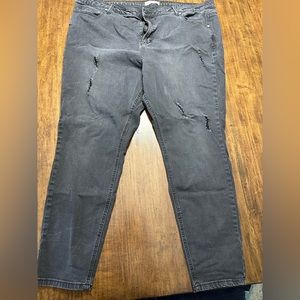 Black Eloquii distressed jeans, size 24
